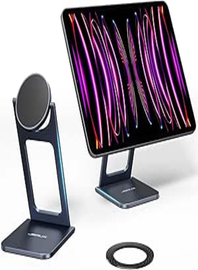 JSAUX Tablet Magnetic Stand, Premium Alloy Pad, Tablet Holder Compatible with iPad Pro/Air/Mini, Samsung Galaxy Tablets (Come with Magnetic Ring)